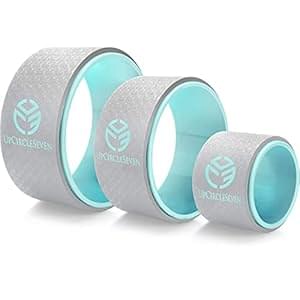 UpCircleSeven Yoga Wheel Set – Strongest & Most Comfortable Yoga Prop Wheel, 3 Pack for Back Pain and Stretching (12, 10, 6 inch)