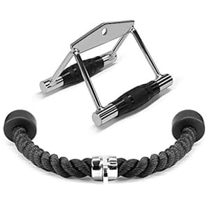 Yes4All Tricep Press Down Cable Machine Attachment Set, LAT Pulldown Attachment, Cable Machine Accessories for Home Gym