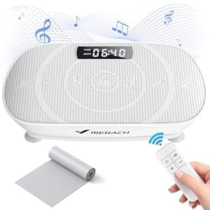 MERACH Vibration Plate Exercise Machine, Whole Body Workout Equipment for Women, Bluetooth and Silicone Pedal, Vibration Plate for Lymphatic Drainage, Vibrate Fitness Platform for Weight Loss